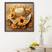 Load image into Gallery viewer, Straw Hat Sunflower - Full Round Drill Diamond Painting 30*30CM
