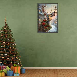 Christmas Sika Deer - Full Round Drill Diamond Painting 40*60CM