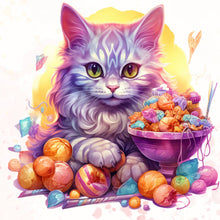 Load image into Gallery viewer, Candy Cat - Full Round Drill Diamond Painting 30*30CM
