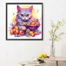 Load image into Gallery viewer, Candy Cat - Full Round Drill Diamond Painting 30*30CM
