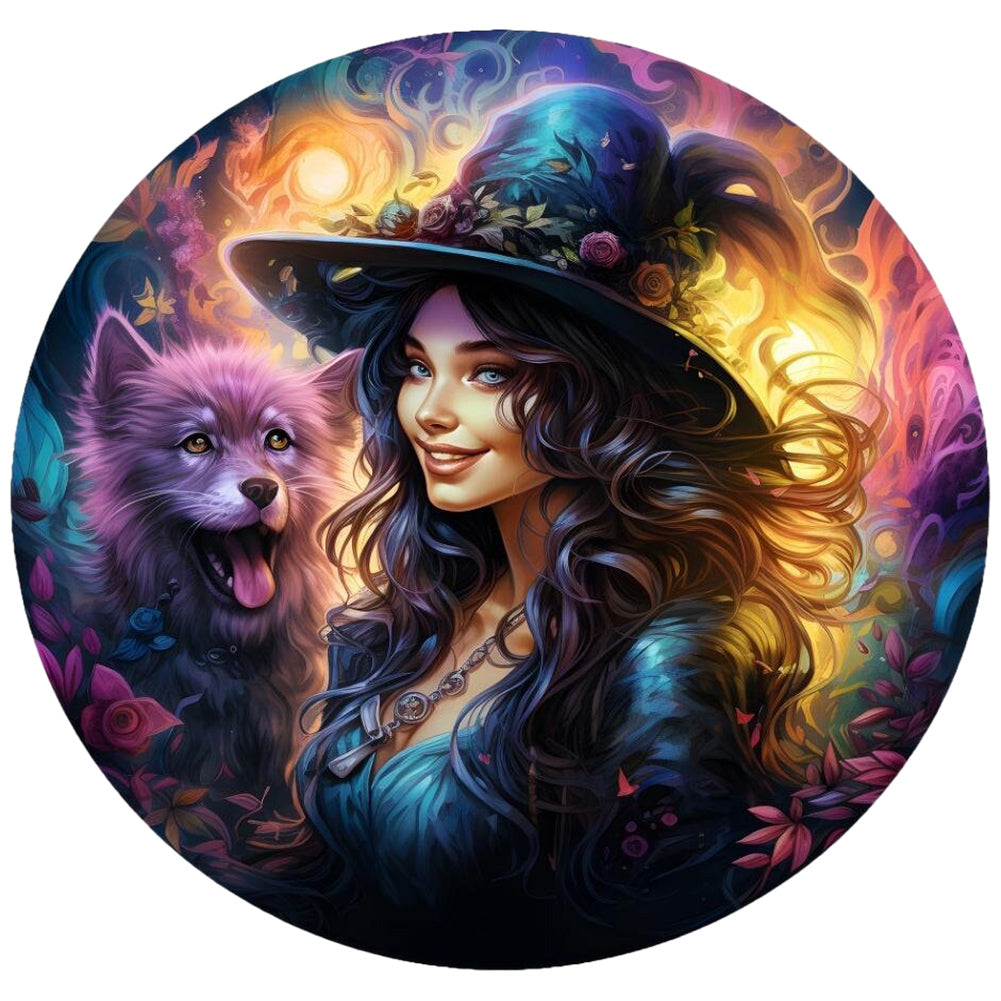 Witch And Wolf - Full Round Drill Diamond Painting 30*30CM