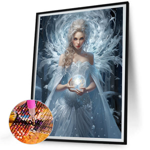 Winter Snow Angel - Full Round Drill Diamond Painting 30*40CM