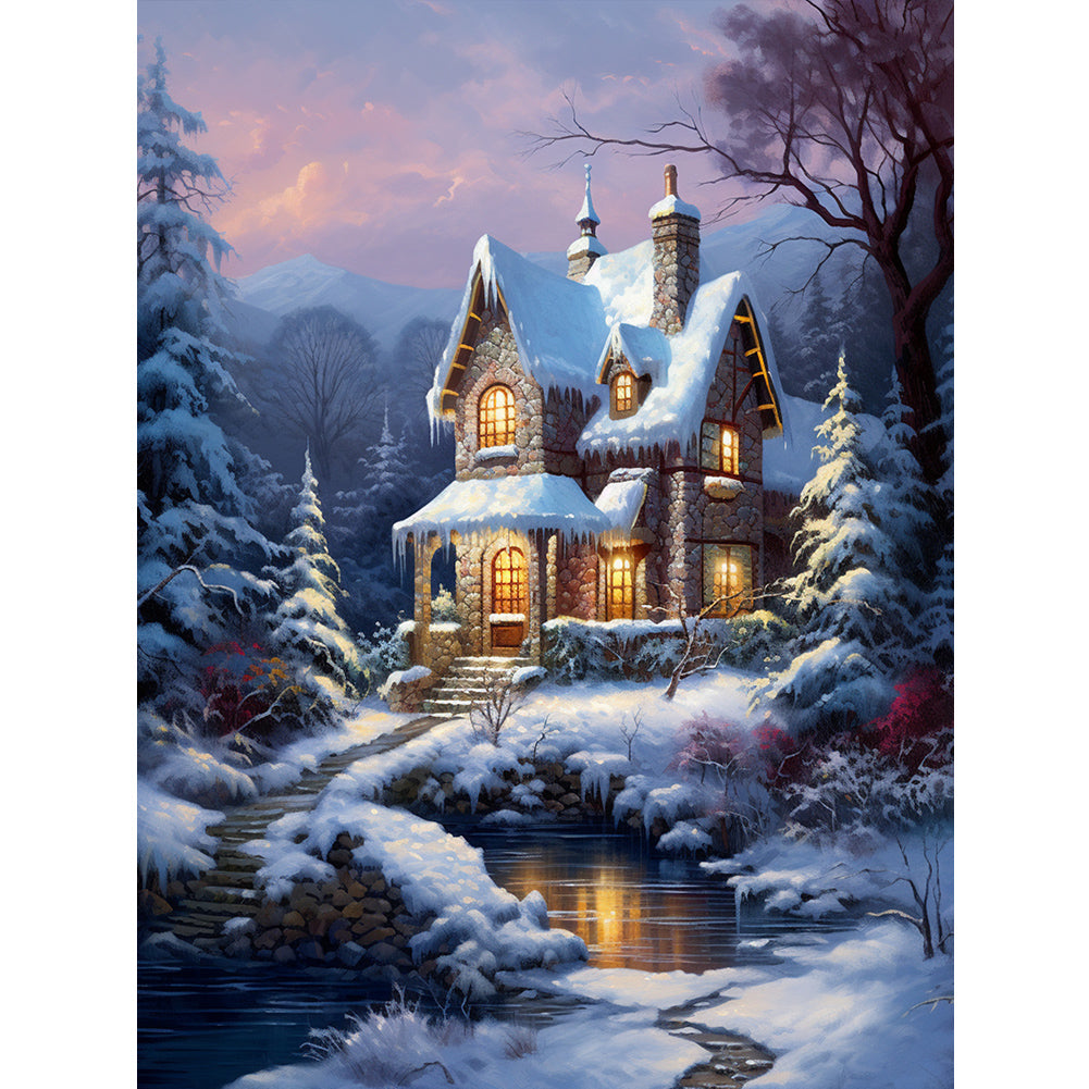 Winter Village - Full Round Drill Diamond Painting 30*40CM