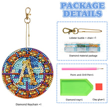 Load image into Gallery viewer, A-Z 26 Letters Double Sided Special Shape Diamond Painting Keychain Pendant (A)
