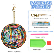 Load image into Gallery viewer, A-Z 26 Letters Double Sided Special Shape Diamond Painting Keychain Pendant (D)
