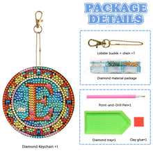 Load image into Gallery viewer, A-Z 26 Letters Double Sided Special Shape Diamond Painting Keychain Pendant (E)
