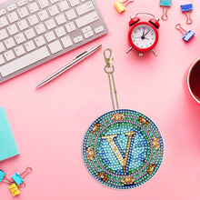 Load image into Gallery viewer, A-Z 26 Letters Double Sided Special Shape Diamond Painting Keychain Pendant (V)
