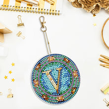 Load image into Gallery viewer, A-Z 26 Letters Double Sided Special Shape Diamond Painting Keychain Pendant (V)
