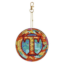Load image into Gallery viewer, A-Z 26 Letters Double Sided Special Shape Diamond Painting Keychain Pendant (T)
