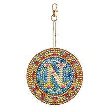 Load image into Gallery viewer, A-Z 26 Letters Double Sided Special Shape Diamond Painting Keychain Pendant (N)
