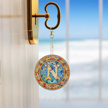 Load image into Gallery viewer, A-Z 26 Letters Double Sided Special Shape Diamond Painting Keychain Pendant (N)
