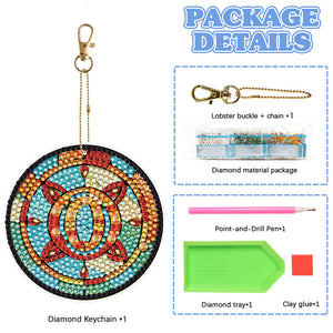 A-Z 26 Letters Double Sided Special Shape Diamond Painting Keychain Pendant (O)