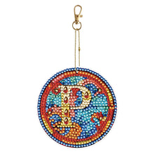 Load image into Gallery viewer, A-Z 26 Letters Double Sided Special Shape Diamond Painting Keychain Pendant (P)
