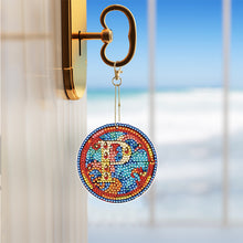 Load image into Gallery viewer, A-Z 26 Letters Double Sided Special Shape Diamond Painting Keychain Pendant (P)
