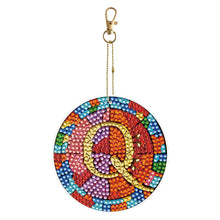 Load image into Gallery viewer, A-Z 26 Letters Double Sided Special Shape Diamond Painting Keychain Pendant (Q)
