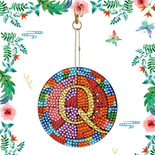 Load image into Gallery viewer, A-Z 26 Letters Double Sided Special Shape Diamond Painting Keychain Pendant (Q)
