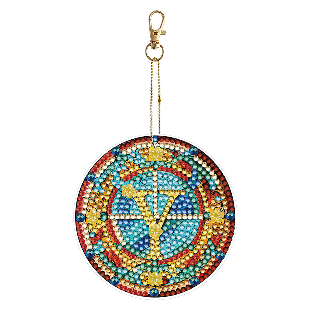 A-Z 26 Letters Double Sided Special Shape Diamond Painting Keychain Pendant (Y)