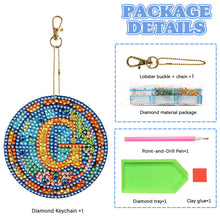 Load image into Gallery viewer, A-Z 26 Letters Double Sided Special Shape Diamond Painting Keychain Pendant (G)
