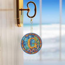 Load image into Gallery viewer, A-Z 26 Letters Double Sided Special Shape Diamond Painting Keychain Pendant (G)
