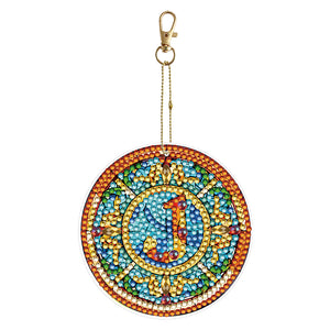 A-Z 26 Letters Double Sided Special Shape Diamond Painting Keychain Pendant (J)