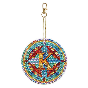 A-Z 26 Letters Double Sided Special Shape Diamond Painting Keychain Pendant (K)