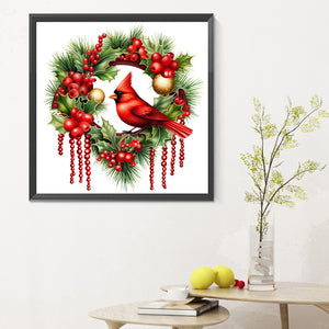 Christmas Cardinal 30*30CM(Canvas) Full Round Drill Diamond Painting