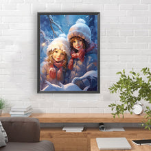 Load image into Gallery viewer, Snowman Child In The Snow 30*40CM(Canvas) Full Round Drill Diamond Painting
