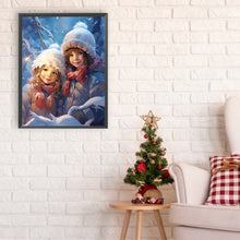 Load image into Gallery viewer, Snowman Child In The Snow 30*40CM(Canvas) Full Round Drill Diamond Painting
