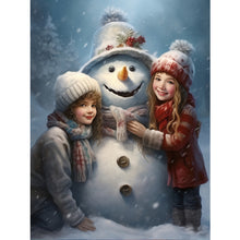 Load image into Gallery viewer, Snowman Child In The Snow 30*40CM(Canvas) Full Round Drill Diamond Painting
