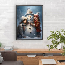 Load image into Gallery viewer, Snowman Child In The Snow 30*40CM(Canvas) Full Round Drill Diamond Painting
