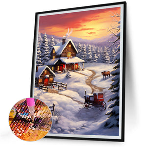 Winter Exterior 30*40CM(Canvas) Full Round Drill Diamond Painting