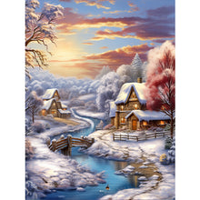 Load image into Gallery viewer, Winter Exterior 30*40CM(Canvas) Full Round Drill Diamond Painting
