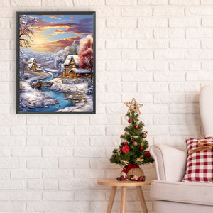 Winter Exterior 30*40CM(Canvas) Full Round Drill Diamond Painting