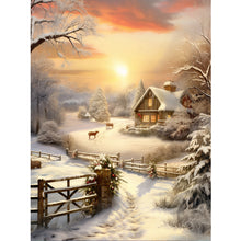 Load image into Gallery viewer, Winter Exterior 30*40CM(Canvas) Full Round Drill Diamond Painting
