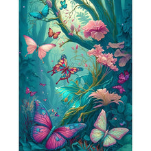 Load image into Gallery viewer, Forest Butterfly 30*40CM(Canvas) Full Round Drill Diamond Painting
