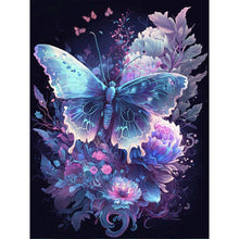 Load image into Gallery viewer, Butterfly On Flower 30*40CM(Canvas) Full Round Drill Diamond Painting
