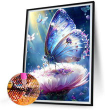 Load image into Gallery viewer, Butterfly On Flower 30*40CM(Canvas) Full Round Drill Diamond Painting
