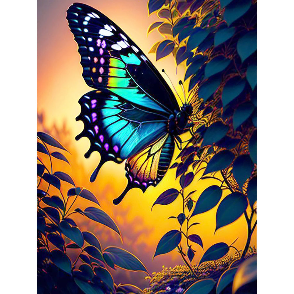 Sunset Butterfly 30*40CM(Canvas) Full Round Drill Diamond Painting