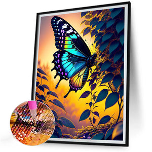 Sunset Butterfly 30*40CM(Canvas) Full Round Drill Diamond Painting