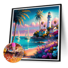 Load image into Gallery viewer, Beach Lighthouse 30*30CM(Canvas) Full Round Drill Diamond Painting
