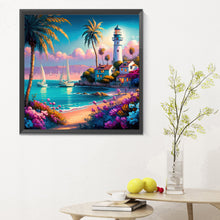 Load image into Gallery viewer, Beach Lighthouse 30*30CM(Canvas) Full Round Drill Diamond Painting
