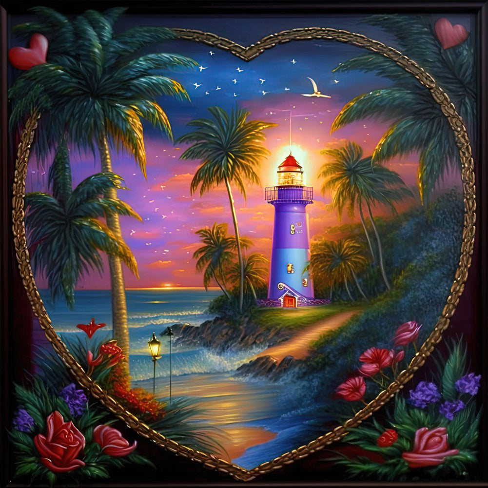 Beach Lighthouse 30*30CM(Canvas) Full Round Drill Diamond Painting –  everydayecrafts