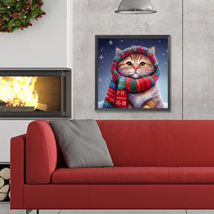 Kitten 30*30CM(Canvas) Full Round Drill Diamond Painting