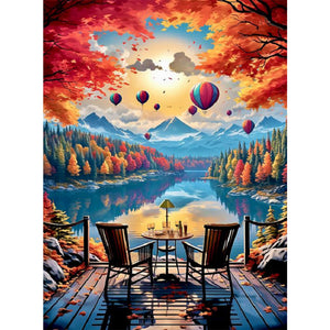 Mountains, Rivers And Woods 45*60CM(Canvas) Full Square Drill Diamond Painting