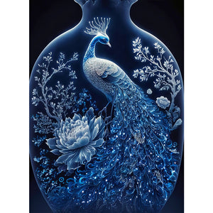 Bottle Peacock 40*55CM(Picture) Full AB Round Drill Diamond Painting