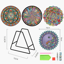 Load image into Gallery viewer, 4PCS Wooden Diamond Painted Placemats for Dining Table Decor (Datura #8)
