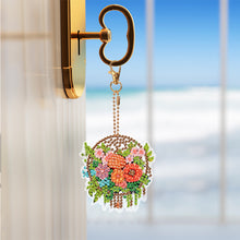 Load image into Gallery viewer, 6PCS Flower Dreamcatcher Double Sided Diamond Painting Art Keychain Pendant
