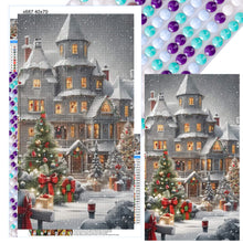 Load image into Gallery viewer, Christmas Snowy Night Castle 40X70CM(Canvas) Full Round Drill Diamond Painting
