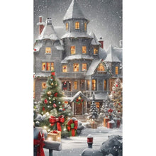 Load image into Gallery viewer, Christmas Snowy Night Castle 40X70CM(Canvas) Full Round Drill Diamond Painting
