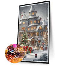 Load image into Gallery viewer, Christmas Snowy Night Castle 40X70CM(Canvas) Full Round Drill Diamond Painting
